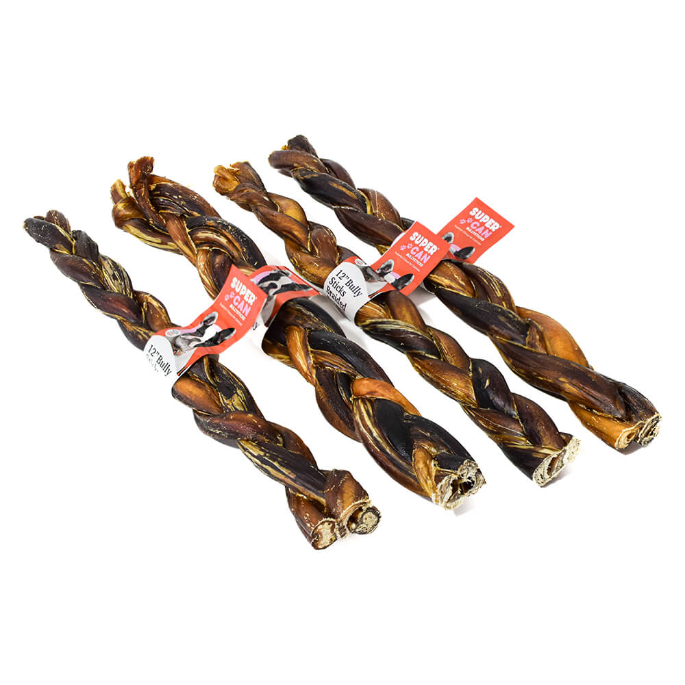 wholesale braided bully sticks bullysticks American bran white label supercan long lasting dog chew