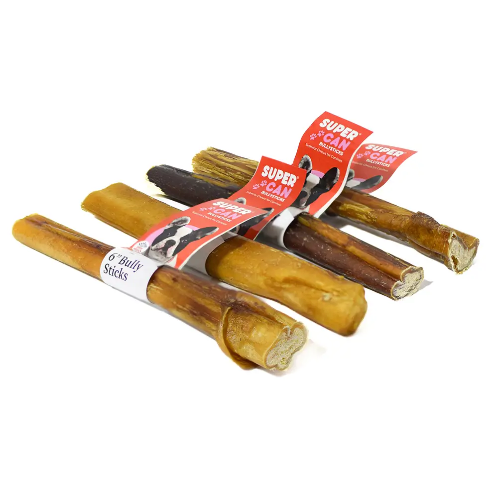6 bully sticks for dogs jumbo #1 American label