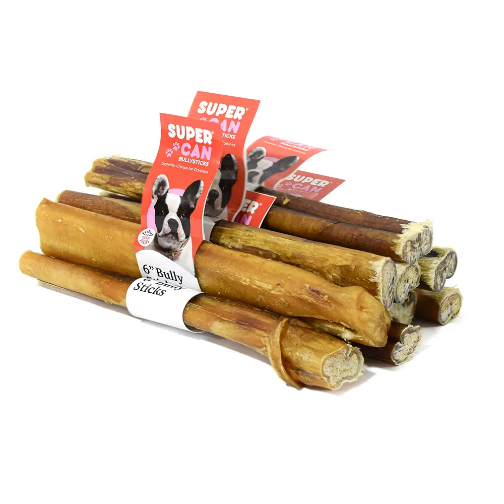 6 bully sticks for dogs jumbo #1 American label