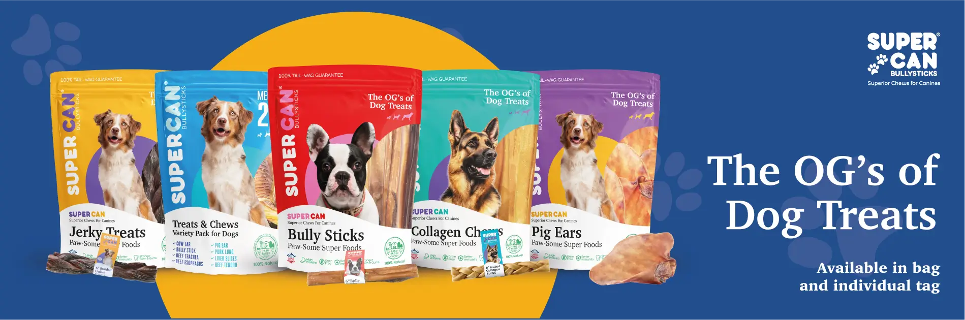 Premium grass-fed bully sticks in bulk packaging — natural dog chews available for wholesale distributors