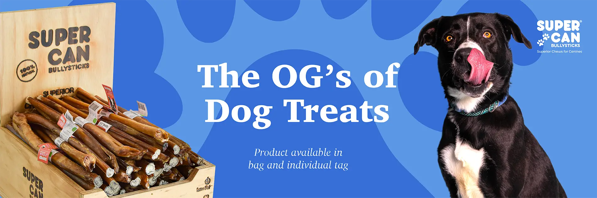 Assorted natural dog chews and bully sticks wholesale collection — bulk supply for pet retailers and distributors
